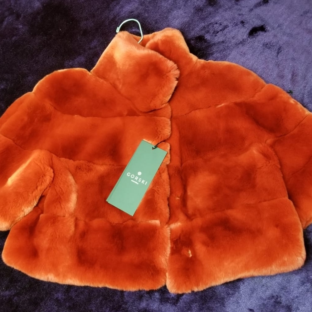 Red Gorski Cropped Rex Fur